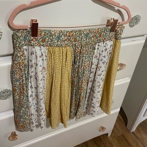 Patchwork floral mini skirt